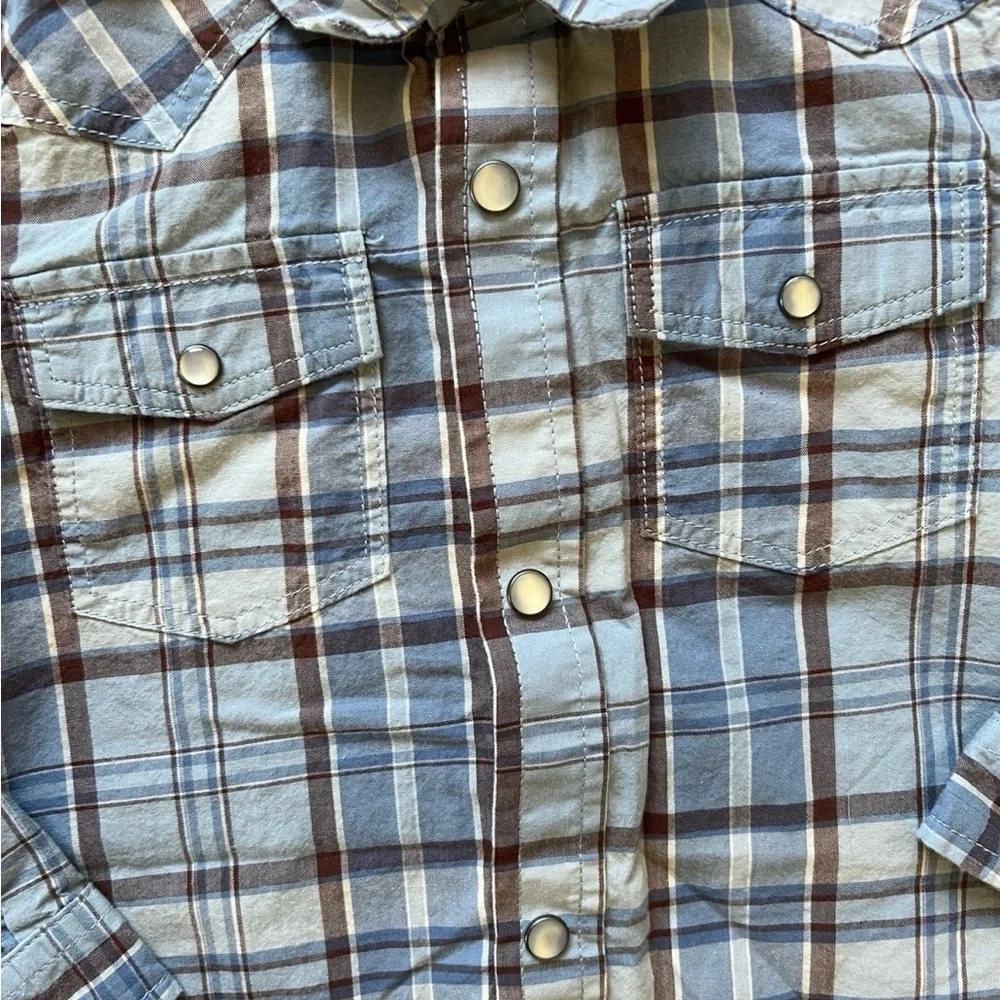 Children’s Place Boys Blue Plaid Button Down | 4T